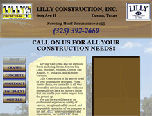 Tablet Screenshot of lillyconstructioninc.com